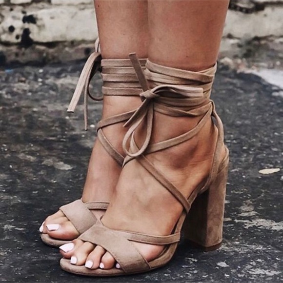 Tony Bianco Shoes - Tony Bianco Chestnut Suede Wrap Block Heel 9 1/2